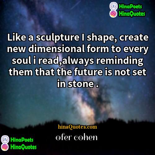 ofer cohen Quotes | Like a sculpture I shape, create new